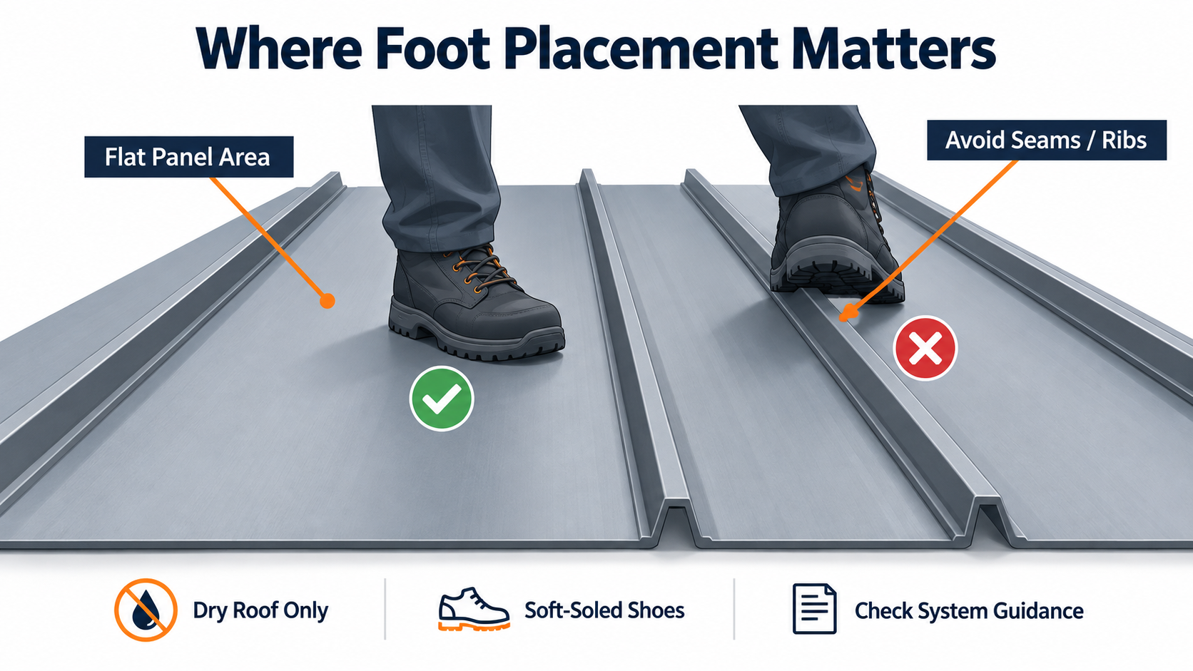 can you walk on a metal roof