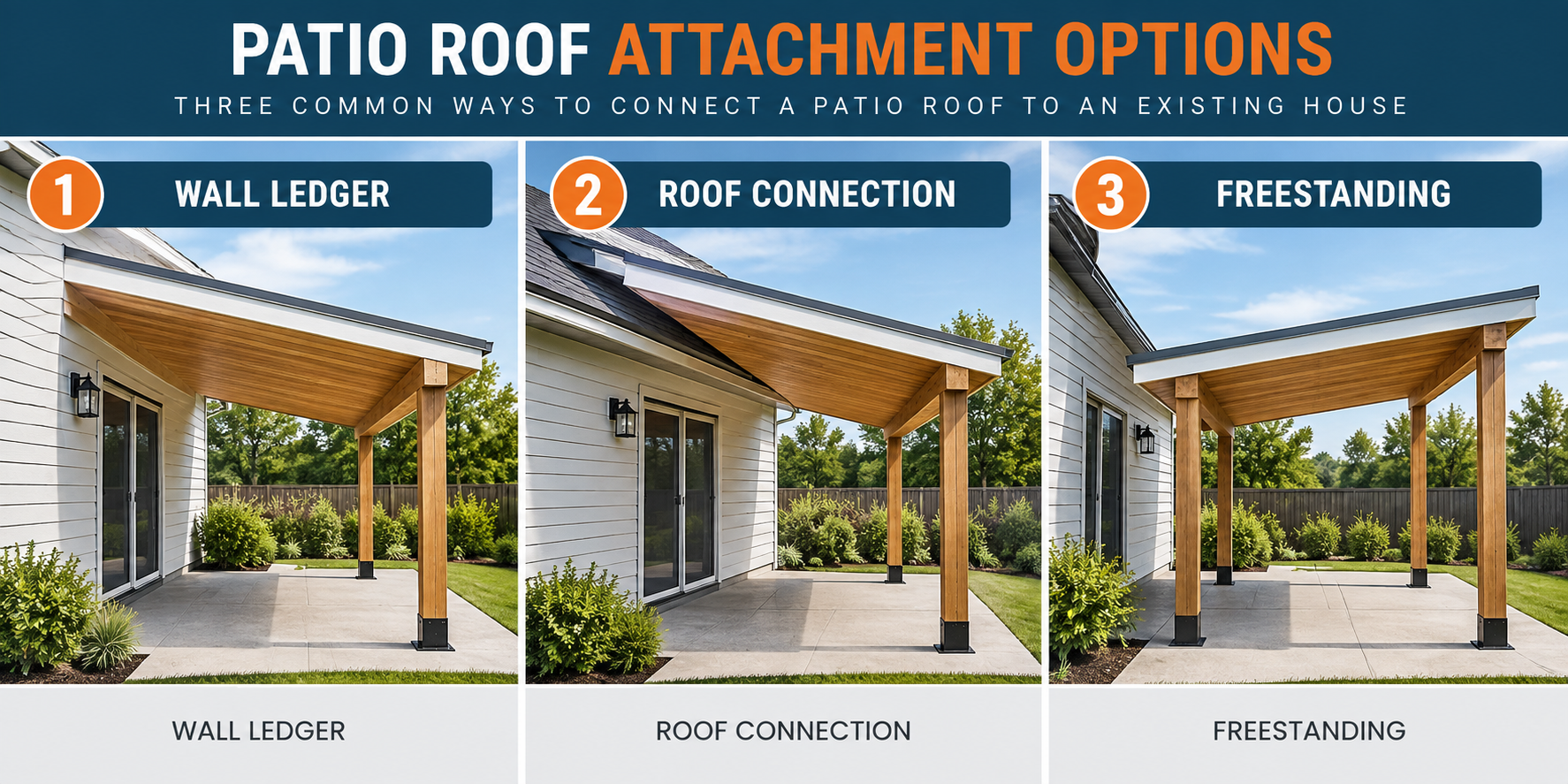 how to attach a patio roof to an existing house